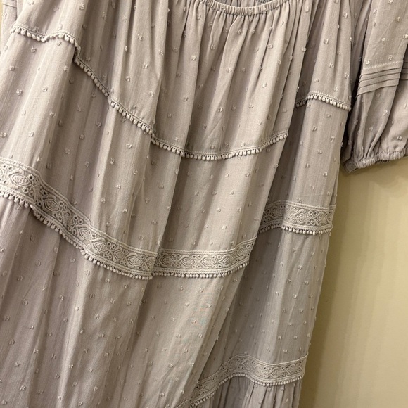 Love Stitch boho Light Purple Gray Long Sleeve Dress - Medium - Picture 7 of 8